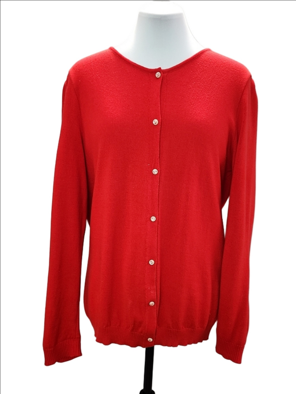 SAINT JAMES Vintage nautical bright red wool blend cardigan
